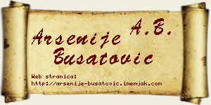 Arsenije Bušatović vizit kartica